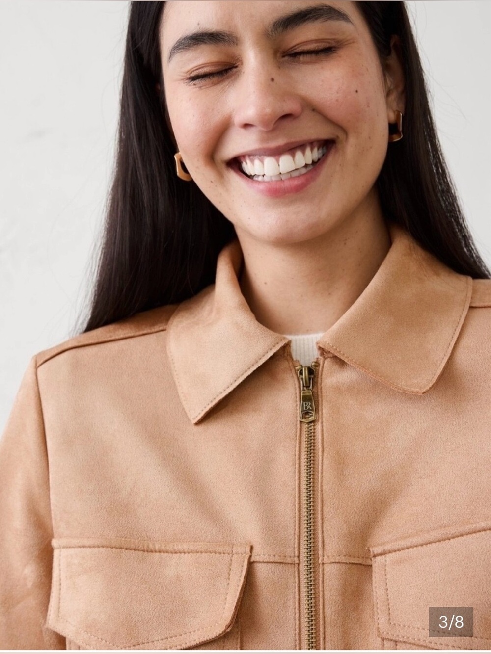 Banana Republic Factory Vegan Suede Cropped Jacket, size M, NWT - Picture 4 of 9